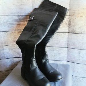 Top Moda Women's Casual Boot Black Buckle Size 10